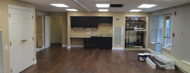 Office almost complete with hardwood floors