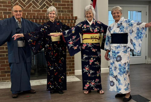 Residents model traditional kimono