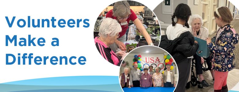 Graphic with image of volunteers and headline Volunteers Make a Difference