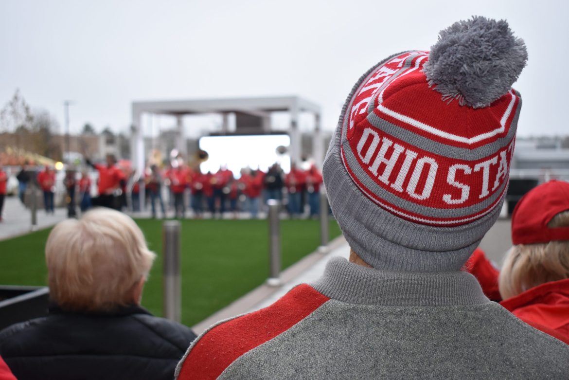 Residents watching The Best Damn Band in the Land perform at The Bailey at Bridge Park.