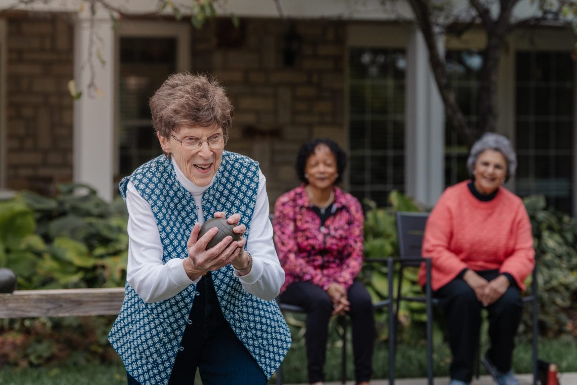 Residents playing bocce ball at Friendship Village of Dubin