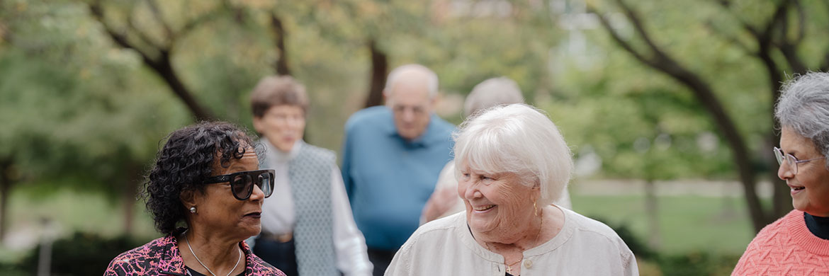 Photo of Residents walking togethr at Friendship Village of Dubin