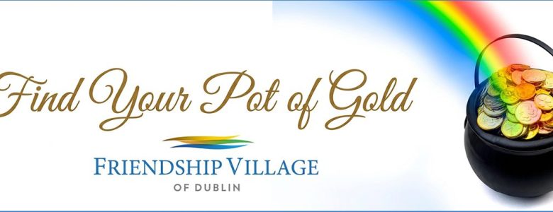 blog header with pot of gold and a rainbow with the title "Find Your Pot of Gold"