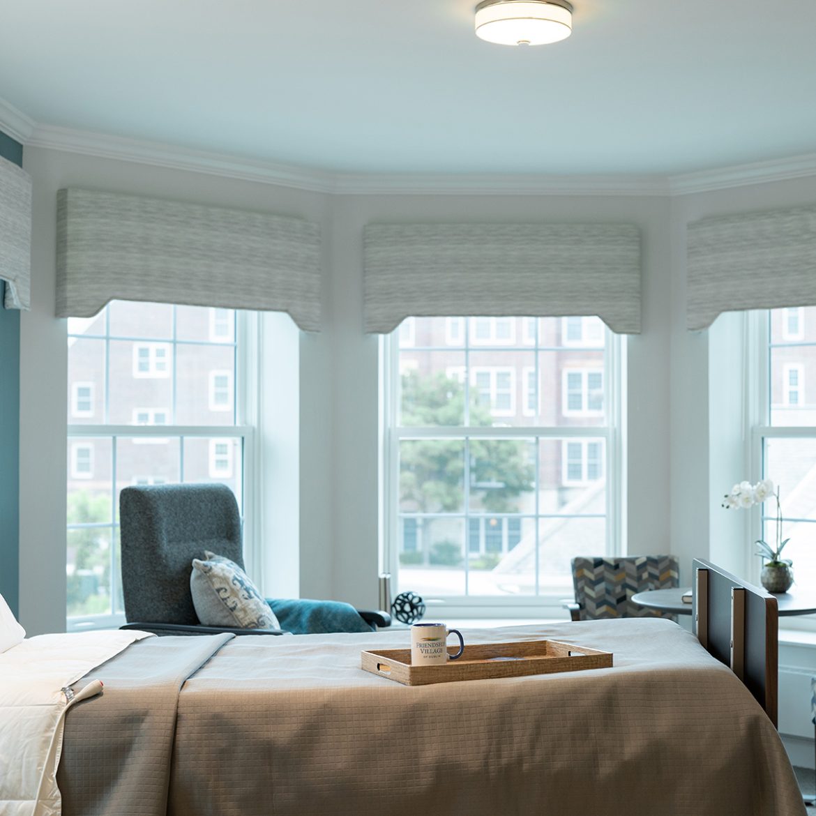 A room at Alderwood Health and Rehab, a skilled nursing community inside Friendship Village of Dublin.