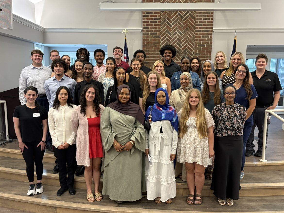 The 2026 FVD Scholarship Ceremony honorees gather together in the Muirfield Room for a group photo